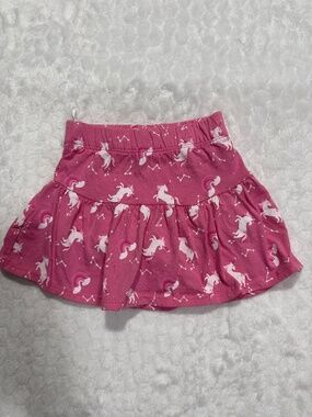 Coral Pink Unicorn Print Skort Pull On Size 2 Skirt